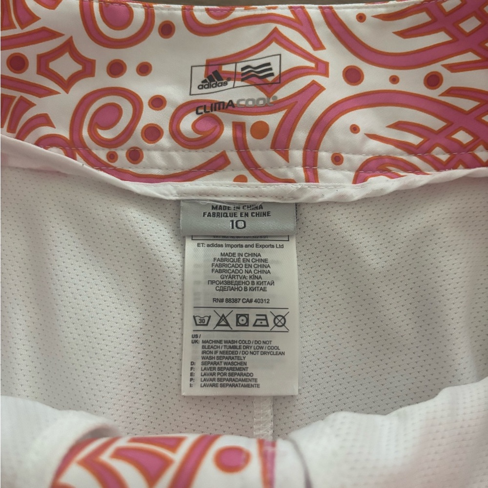 Size 10 Adidas orange and pink climacool gold skort - Picture 3 of 4